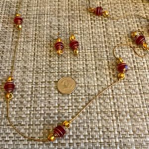 Earrings and matching necklace